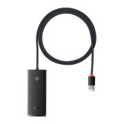 Hub 4in1 Baseus Lite Series USB to 4x USB 3.0 WKQX030101, 1m - Black
