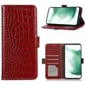 Crocodile Series Honor 70 Wallet Leather Case with RFID - Red