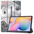 Tri-Fold Series Samsung Galaxy Tab S6 Lite 2020/2022/2024 Folio Case - Eiffel Tower
