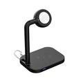 2 in 1 Magnetic Wireless Charger Desktop Wireless Fast Charging Base Stand Dock Station for Apple Watch/iPhone - Black