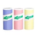 3 Roll Self-Adhesive Thermal Printing Paper for Printers - 57x25mm - Blue / Pink / Yellow