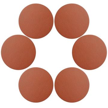 6 Pcs. Coasters in PU Leather Ø 10 cm - Brown