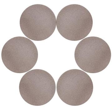 6 Pcs. Coasters in PU Leather Ø 10 cm - Champagne