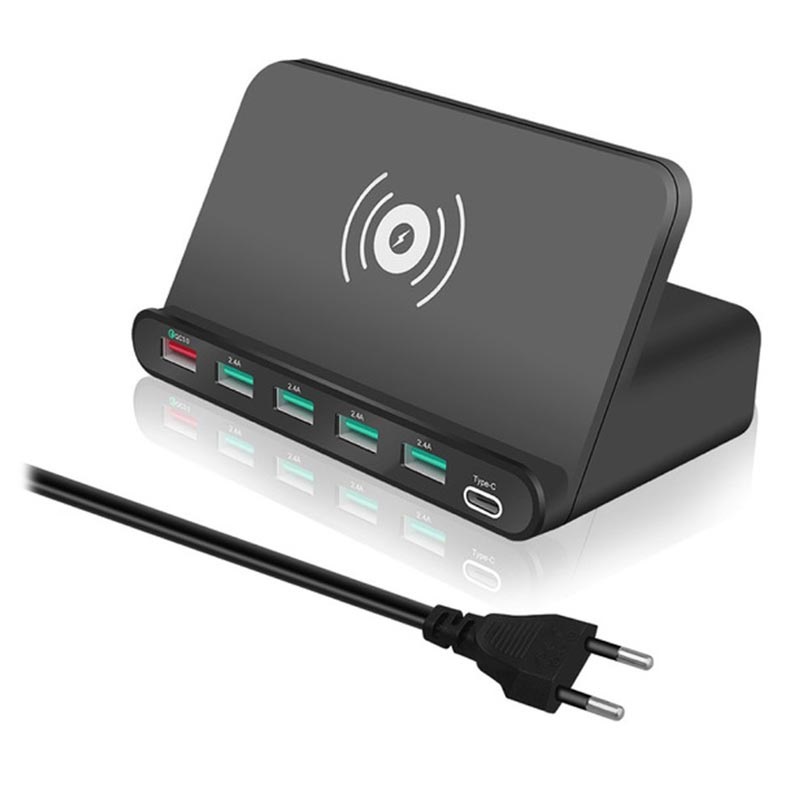 7-in-1 Multifunctional Wireless Charging Station , Qi - EU Plug