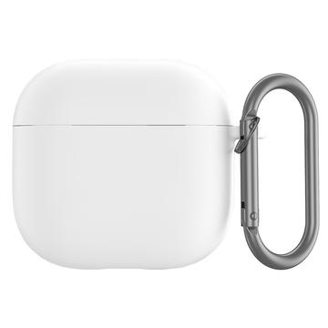 AirPods 4 Silicone Case with Carabiner - White