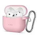 AirPods 4 Tech-Protect Silicone Hook Case - Dusty Pink