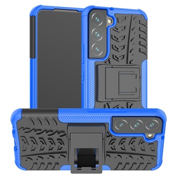 Anti-Slip Samsung Galaxy S22 5G Hybrid Case with Stand - Blue / Black