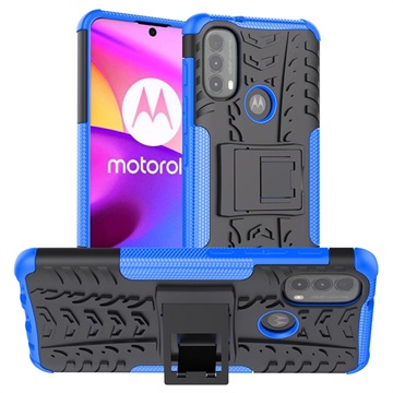 Anti-Slip Motorola Moto E20/E30/E40 Hybrid Case with Stand - Blue / Black