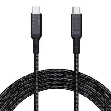 Aukey CB-MCC101 USB-C Cable w. LCD Display - 100W, 1m - Black