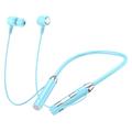 B3 9D Surround Stereo Sports Bluetooth Headphones with Silicone Neckband - Blue