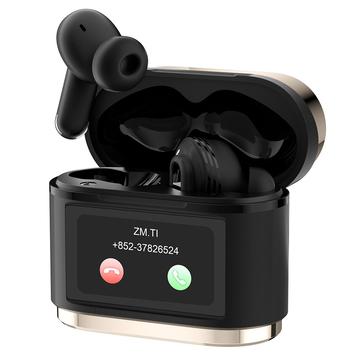 BD2 Smart Digital Display Wireless Bluetooth Headset - Touch Screen, ANC & ENC Noise Cancelling - Gold