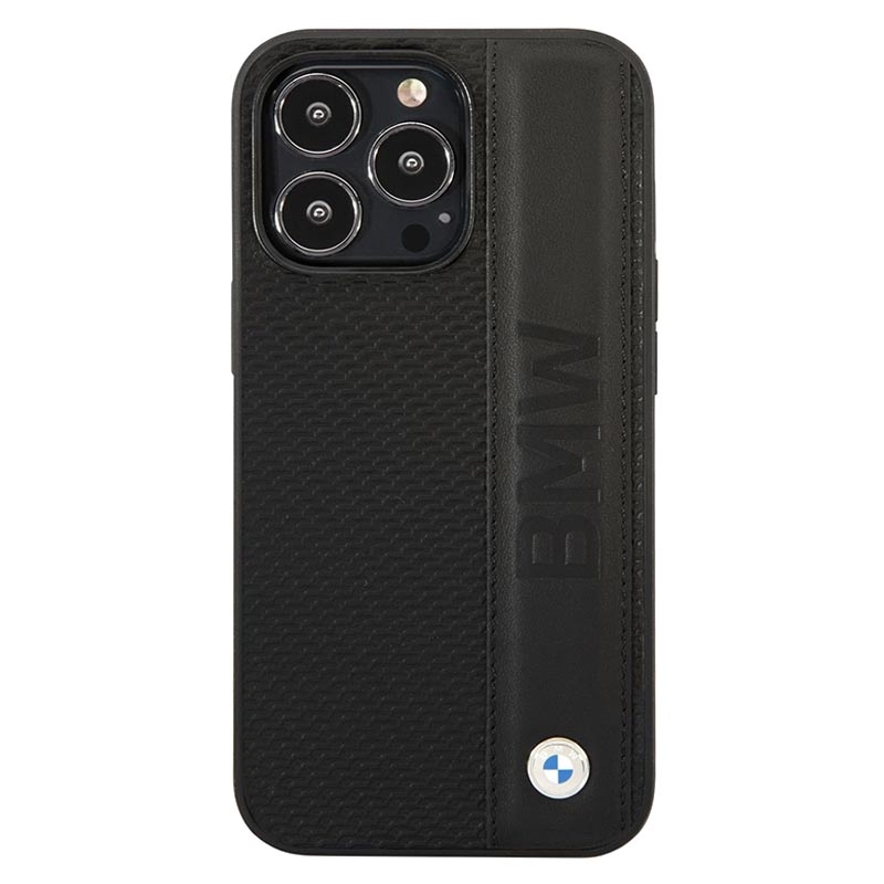 BMW Signature Collection iPhone 14 Pro Leather Coated Case - Black