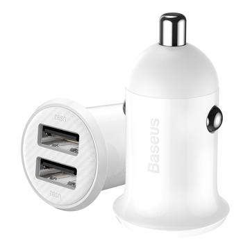 Baseus Grain Pro Dual USB Car Charger - 4.8A - White