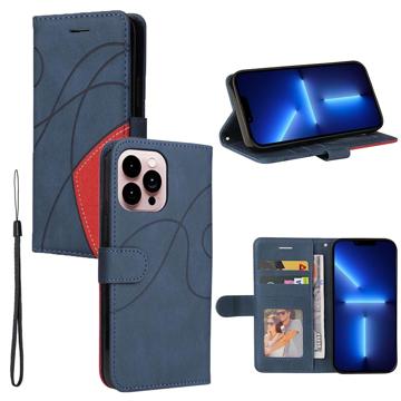 Bi-Color Series iPhone 14 Pro Max Wallet Case - Blue