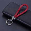 Braided PU Leather Keychain - Red