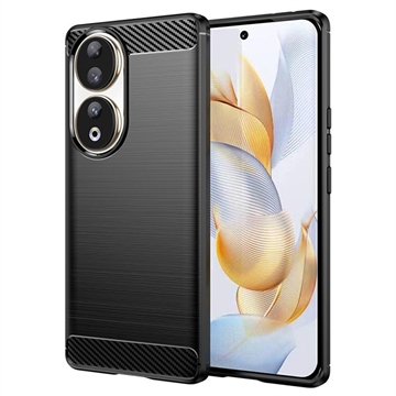 Honor 90 Brushed TPU Case - Carbon Fiber - Black