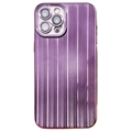 iPhone 12 Pro Brushed TPU Case with Camera Lens Protector - Purple