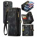 iPhone 15 Plus Caseme 2-in-1 Multifunctional Wallet Case - Black