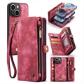 iPhone 15 Plus Caseme 2-in-1 Multifunctional Wallet Case - Red