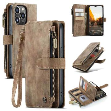 Caseme C30 Multifunctional iPhone 14 Pro Max Wallet Case - Brown