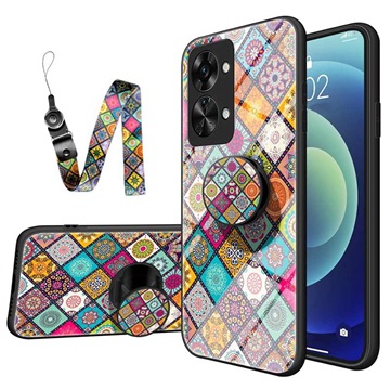 Checkered Pattern OnePlus Nord 2T Hybrid Case - Colorful Mandala