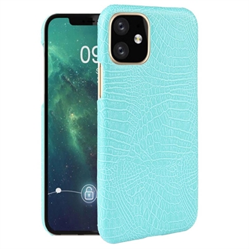 iPhone 11 Coated Plastic Case - Crocodile - Cyan