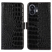 Nothing Phone (2) Crocodile Series Wallet Leather Case with RFID