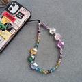 Crystal Beaded Phone Wrist Strap - 30cm - Colorful