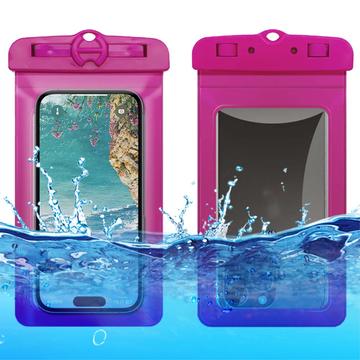 Double Lock Universal Waterproof Case - 6.5", IPX8 - Hot Pink