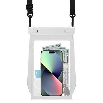 Extra Large Universal Waterproof Case w. Lanyard - 8.2" - White