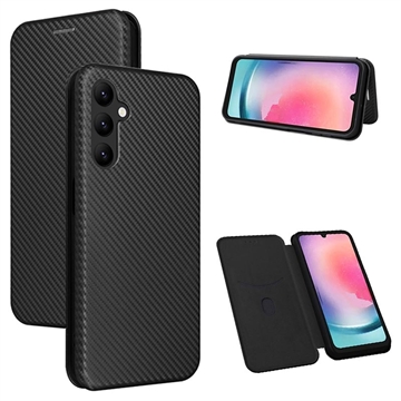 Samsung Galaxy A24 4G Flip Case - Carbon Fiber - Black