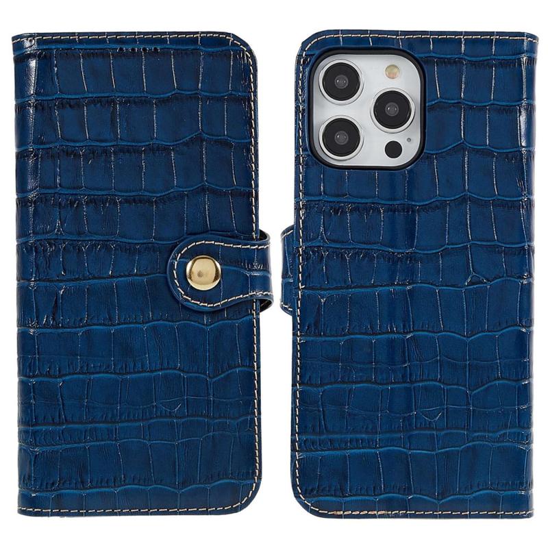 Crocodile Embossed Leather Case for iPhone 14 Pro and 14 Pro Max