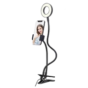 Gembird LED Selfie Ring Light with Phone Holder - Black