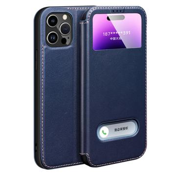 Dual View iPhone 14 Pro Max Flip Leather Case