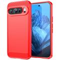 Google Pixel 9/9 Pro Brushed TPU Case - Carbon Fiber - Red