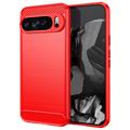 Google Pixel 9 Pro XL Brushed TPU Case - Carbon Fiber - Red