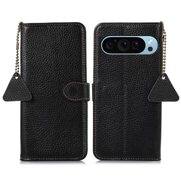 Google Pixel 9/9 Pro Wallet Leather Case with RFID - Black