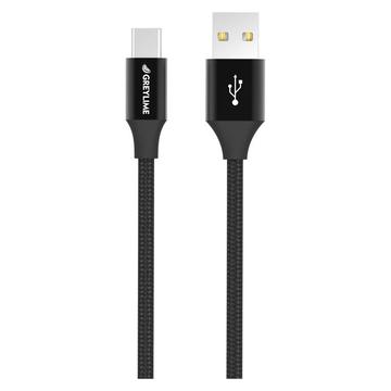 GreyLime Braided USB-A / USB-C Cable - 1m - Black