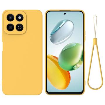 Honor 200 Smart Liquid Silicone Case with Hand Strap - Yellow