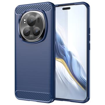 Honor Magic6 Pro Brushed TPU Case - Carbon Fiber - Blue