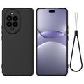 Huawei Nova 13 Pro Liquid Silicone Case with Hand Strap - Black