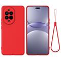 Huawei Nova 13 Pro Liquid Silicone Case with Hand Strap - Red