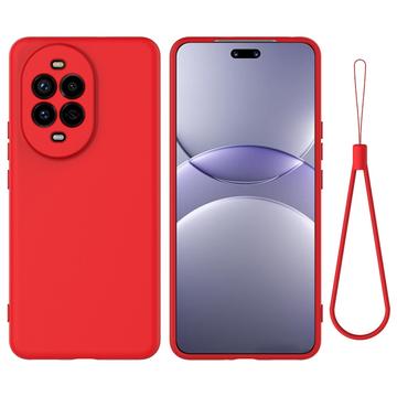 Huawei Nova 13 Pro Liquid Silicone Case with Hand Strap - Red