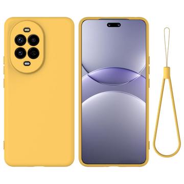 Huawei Nova 13 Pro Liquid Silicone Case with Hand Strap - Yellow