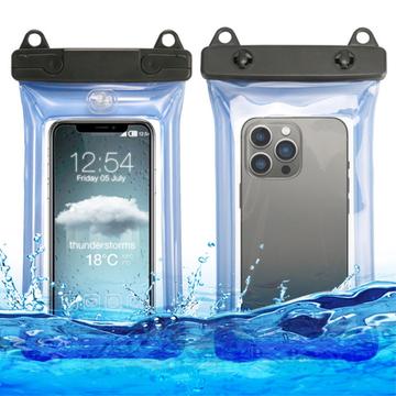 Inflatable Floating Universal Waterproof Case IPX8 - 7.5" - Blue