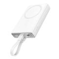 JOYROOM JR-PBM01 PD 20W 10000mAh Phone Power Bank Magnetic Wireless Charger with Built-in Cable / Kickstand - White