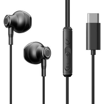 Joyroom EC07 Metal Half-In-Ear USB-C Earphones with Microphone - Black