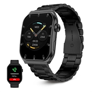 Ksix Olympo AMOLED Smartwatch - Stainless Steel & Silicone Strap - Black
