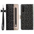 Samsung Galaxy S23 FE Lace Pattern Wallet Case