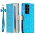 Lace Pattern Samsung Galaxy S23 Ultra 5G Wallet Case - Blue